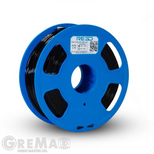 PET - G RE3D PET-G filament 1.75 mm, 1 kg (2.2 lbs) - black